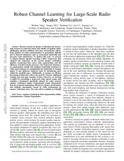 Robust Channel Learning for Large-Scale Radio Speaker Verification