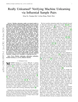 Really Unlearned? Verifying Machine Unlearning via Influential Sample
  Pairs