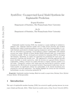 SynthTree: Co-supervised Local Model Synthesis for Explainable
  Prediction