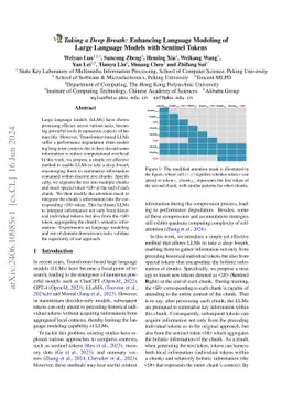 Taking a Deep Breath: Enhancing Language Modeling of Large Language
  Models with Sentinel Tokens