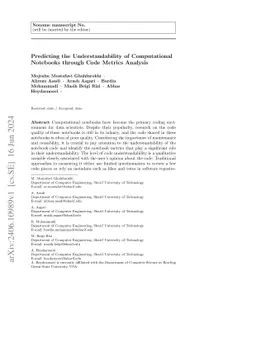 Predicting the Understandability of Computational Notebooks through Code Metrics Analysis
