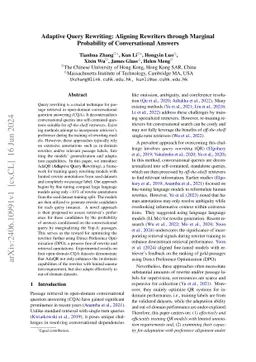 Adaptive Query Rewriting: Aligning Rewriters through Marginal
  Probability of Conversational Answers