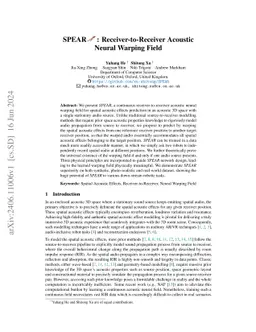 SPEAR: Receiver-to-Receiver Acoustic Neural Warping Field