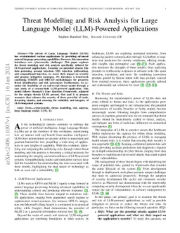 Threat Modelling and Risk Analysis for Large Language Model
  (LLM)-Powered Applications