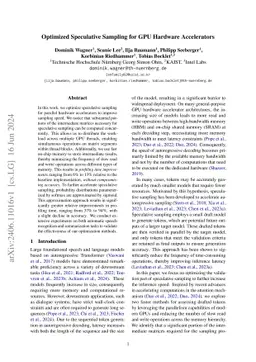 Optimized Speculative Sampling for GPU Hardware Accelerators