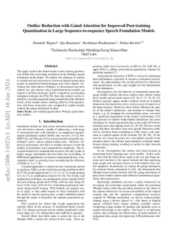 Outlier Reduction with Gated Attention for Improved Post-training
  Quantization in Large Sequence-to-sequence Speech Foundation Models
