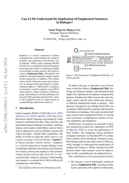 Can LLMs Understand the Implication of Emphasized Sentences in Dialogue?