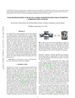 Parameter Blending for Multi-Camera Harmonization for Automotive
  Surround View Systems