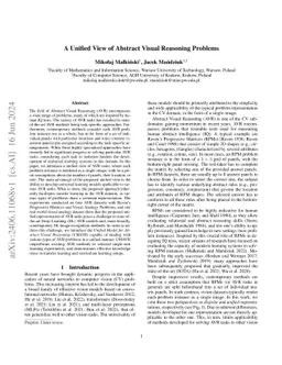 A Unified View of Abstract Visual Reasoning Problems