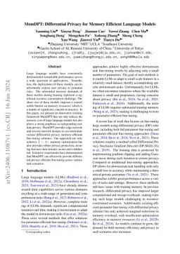 DP-MemArc: Differential Privacy Transfer Learning for Memory Efficient Language Models