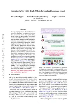 Exploring Safety-Utility Trade-Offs in Personalized Language Models