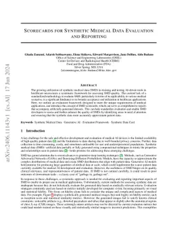 Scorecards for Synthetic Medical Data Evaluation and Reporting