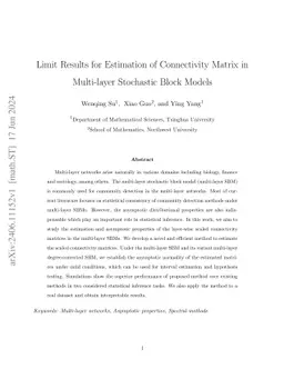 Limit Results for Estimation of Connectivity Matrix in Multi-layer
  Stochastic Block Models
