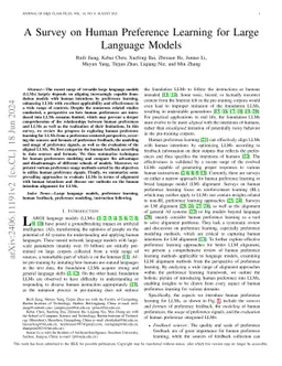 A Survey on Human Preference Learning for Large Language Models