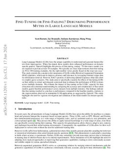 Fine-Tuning or Fine-Failing? Debunking Performance Myths in Large
  Language Models