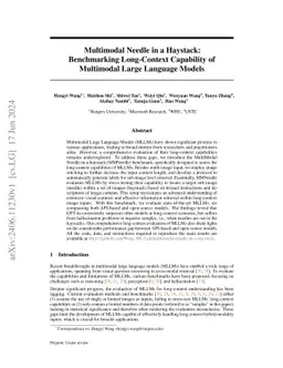 Multimodal Needle in a Haystack: Benchmarking Long-Context Capability of Multimodal Large Language Models