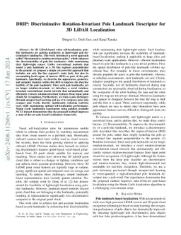 DRIP: Discriminative Rotation-Invariant Pole Landmark Descriptor for 3D
  LiDAR Localization