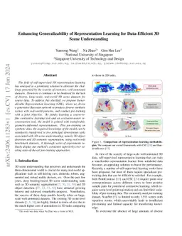 Enhancing Generalizability of Representation Learning for Data-Efficient
  3D Scene Understanding