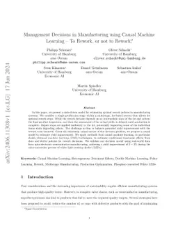 Management Decisions in Manufacturing using Causal Machine Learning --
  To Rework, or not to Rework?