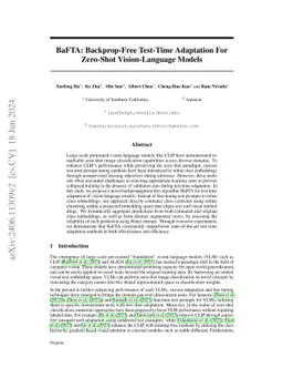 BaFTA: Backprop-Free Test-Time Adaptation For Zero-Shot Vision-Language
  Models