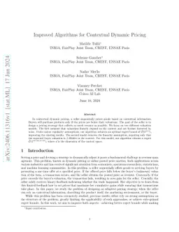 Improved Algorithms for Contextual Dynamic Pricing
