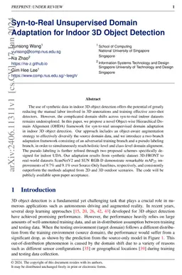 Syn-to-Real Unsupervised Domain Adaptation for Indoor 3D Object
  Detection