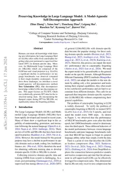 Preserving Knowledge in Large Language Model with Model-Agnostic
  Self-Decompression