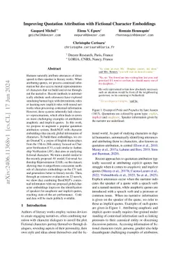 Improving Quotation Attribution with Fictional Character Embeddings