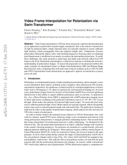 Video Frame Interpolation for Polarization via Swin-Transformer