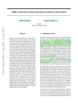 Spillover Detection for Donor Selection in Synthetic Control Models