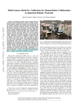 Multi-Camera Hand-Eye Calibration for Human-Robot Collaboration in
  Industrial Robotic Workcells