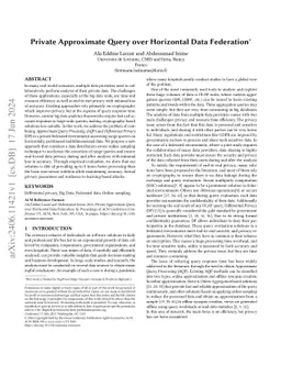 Private Approximate Query over Horizontal Data Federation