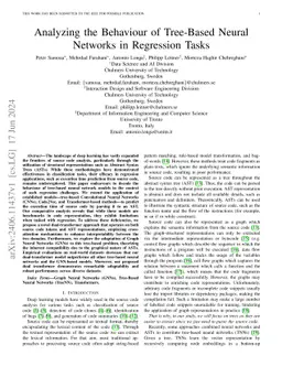 Analysing the Behaviour of Tree-Based Neural Networks in Regression
  Tasks