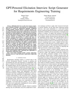 GPT-Powered Elicitation Interview Script Generator for Requirements
  Engineering Training