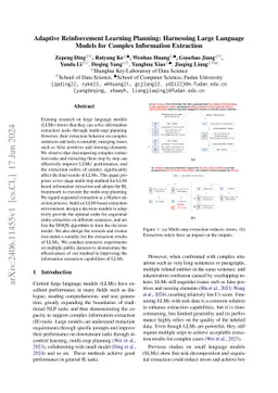 Adaptive Reinforcement Learning Planning: Harnessing Large Language
  Models for Complex Information Extraction