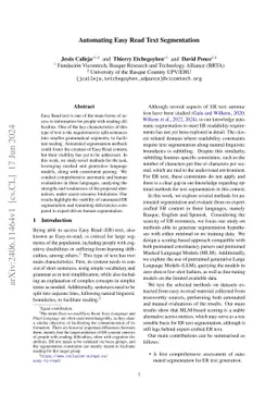 Automating Easy Read Text Segmentation