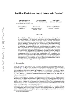 Just How Flexible are Neural Networks in Practice?