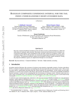 Bayesian composite confidence interval for the tail index under randomly
  right-censored data