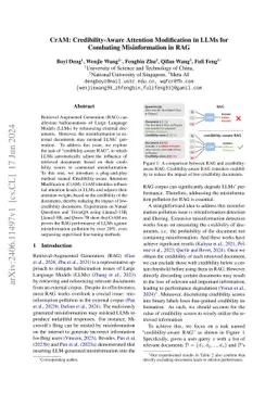 CrAM: Credibility-Aware Attention Modification in LLMs for Combating
  Misinformation in RAG