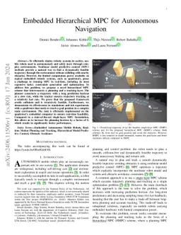 Embedded Hierarchical MPC for Autonomous Navigation