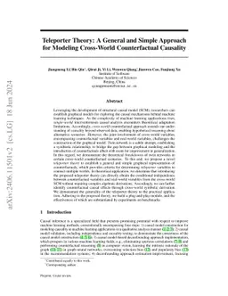 Teleporter Theory: A General and Simple Approach for Modeling
  Cross-World Counterfactual Causality