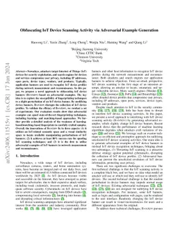 Obfuscating IoT Device Scanning Activity via Adversarial Example
  Generation