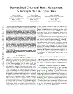Decentralized Credential Status Management: A Paradigm Shift in Digital
  Trust