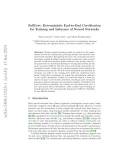 FullCert: Deterministic End-to-End Certification for Training and
  Inference of Neural Networks