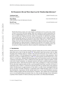 Do Parameters Reveal More than Loss for Membership Inference?