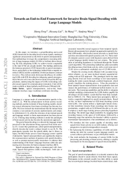Towards an End-to-End Framework for Invasive Brain Signal Decoding with
  Large Language Models