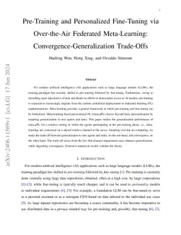 Pre-Training and Personalized Fine-Tuning via Over-the-Air Federated Meta-Learning: Convergence-Generalization Trade-Offs