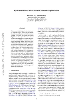 Style Transfer with Multi-iteration Preference Optimization