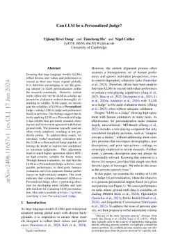 Can LLM be a Personalized Judge?