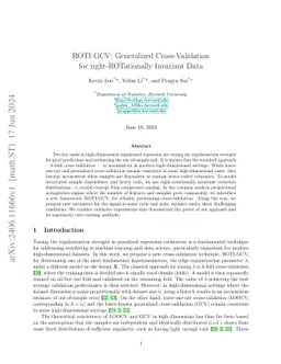 ROTI-GCV: Generalized Cross-Validation for right-ROTationally Invariant Data